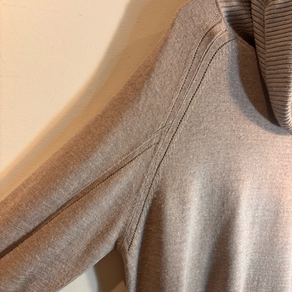 REISS Sz M Sweater Cowl Neck Raglan Sleeve Alpaca Wool Other Blend Ecru Cream - Picture 3 of 11